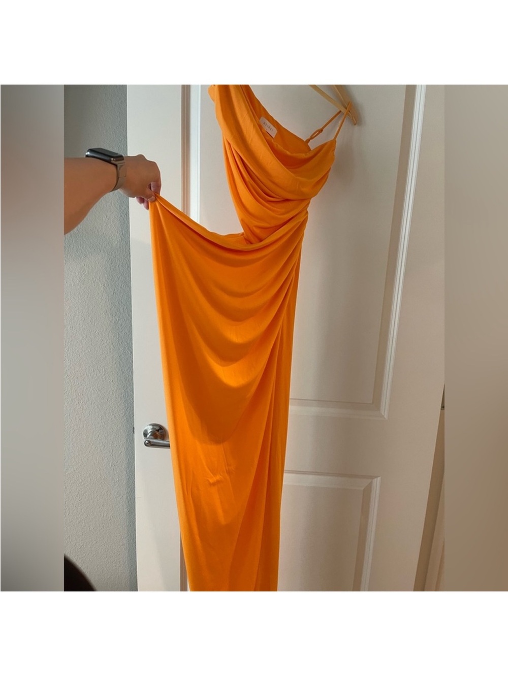 NWT Meshki Jemma Orange Sherbert Stretch Dress Cut Out Maxi Dress - Picture 7 of 7